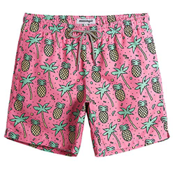 MaaMgic Hombre Bañador de Playa Tropical Vacaciones y Viajes en Verano con Bolsillos Rosa Piña Grande L precio