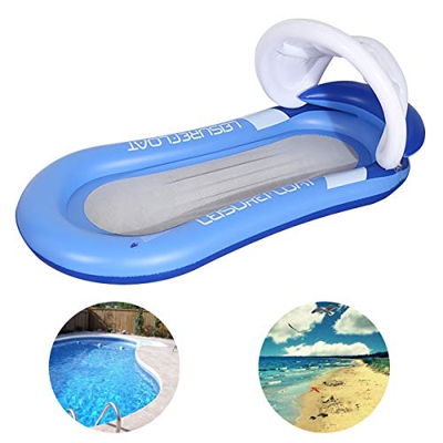 Queta Colchón de Aire Piscina Inflable Hamaca de Agua Juguetes de Agua Piscina de Verano Juguetes Azul 160 * 90 cm