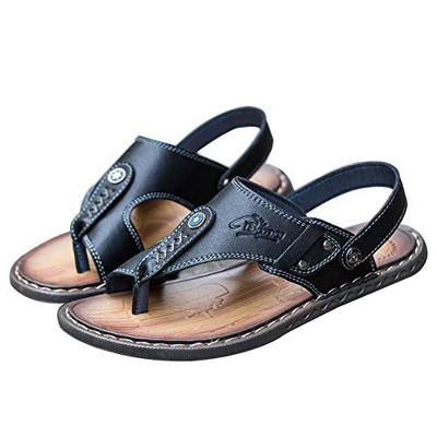 Summer sandals Sandalias de El Hombre cómodos Plana Cuero de PU Zapatillas Casuales Antideslizante Respirable Zapatos ortopédicos Viaje Verano Playa 2