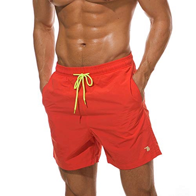 Donhobo - Bañador para hombre, pantalones cortos de playa, impermeables, de secado rápido, para surf Naranja naranja XL