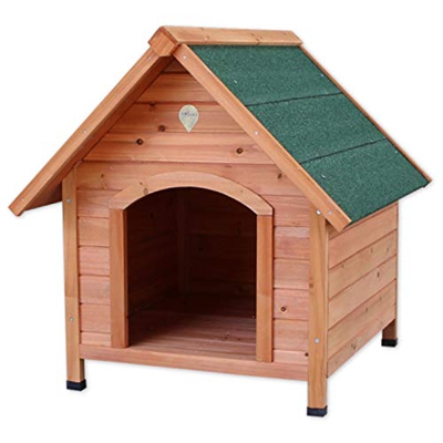 Nobleza Caseta Para Perros, Estructura De Madera Con Tejado Verde A Dos Aguas, Alto 81Cm