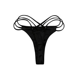 Fossen Brasileno Bikini Tangas Mujer Playa Traje de baño Bikinis Bottoms (S, Negro) en oferta
