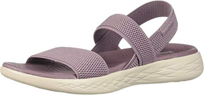 Skechers On-The-go 600-Flawless, Sandalias de Talón Abierto para Mujer, Morado (Light Mauve Ltmv), 38 EU