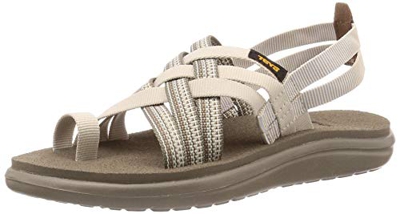 Teva Voya Strappy, Sandalias de Punta Descubierta para Mujer, Marfil (Antiguous Birch Abrc), 42 EU