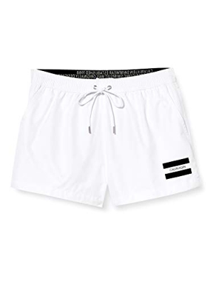 Calvin Klein Short Drawstring Bañador, Blanco (PVH Classic White YCD), Small para Hombre