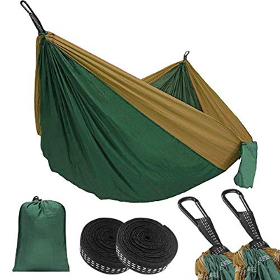 Eastshining Hamaca Colgante 270 * 140cm 300kg Capacidad de Carga 210T Ultra Ligera Nylón de Paracaída Portátil y Transpirable,Ideal para Viaje, Jardín