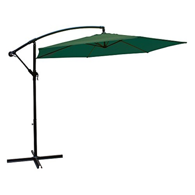 AKTIVE Garden 53886 Parasol excéntrico Banana, diámetro 270 cm, verde mástil aluminio