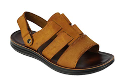 Sandalias de cuero auténtico para hombre, puntera abierta, gran tamaño, para caminar, para verano, correa de cierre de espalda, color Marrón, talla 45 en oferta