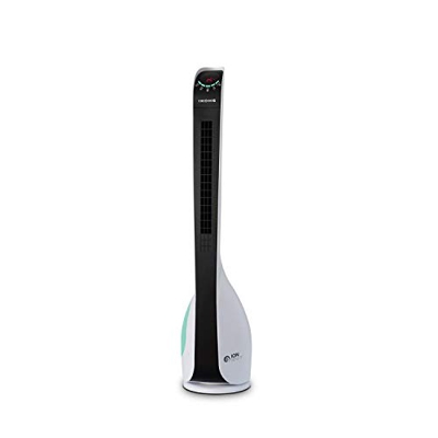 IKOHS Ion-Wind TF - Ventilador Ionizador Torre Ultrasilencioso, 6 Velocidad, con Mando de Control Remoto, Diseño Minimalista, Elimina Polvo, Polen, gé
