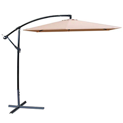 Parasol excéntrico de Aluminio Beige con ventilación para jardín de 270 cm Garden - LOLAhome precio