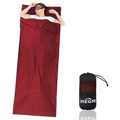 IREGRO Saco de Dormir de Forro Saco Sábana de Viaje Fundas para Saco de Dormir Camping Impermeable Portátil 220X90CM para Camping,Hotel,Senderismo,Moc