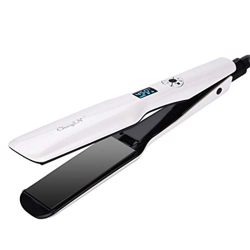 Plancha De Pelo Profesional, Plancha De Pelo, Placa Calefactora Más Ancha, Plancha De Pelo Con Pantalla Lcd, Herramienta De Peinado Ptc, Blanco en oferta