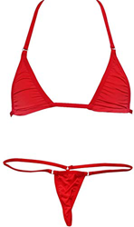 Czizi Mujeres Micro G-String Bikini 2 piezas deslizante Top Tanga Pequeño Sujetador Rojo rosso Talla única características