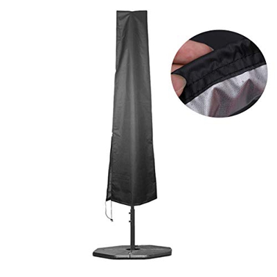 Yardwe Cubierta para Sombrilla de Jardín Funda sombrilla Impermeable Cubierta de Paraguas de sombrilla Exterior (Negro)