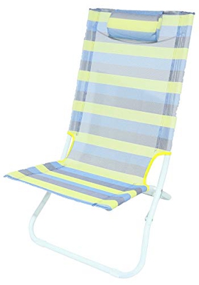 Meerweh Strandstuhl Silla de Playa, Azul y Amarillo