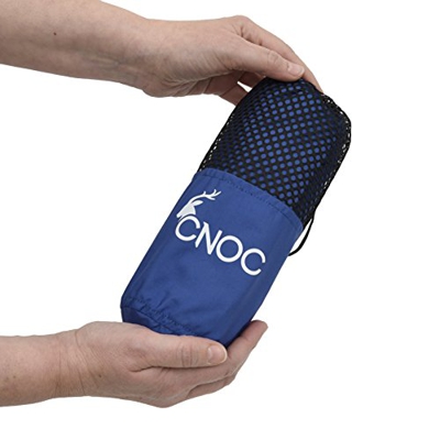 CNOC Prima Saco de Dormir de Verano de Microfibra + Funda para la Almohada I Liner | Saco Sabana - para Viaje y Camping de Verano - Azul, 220x90 cm, 3