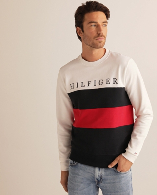 Tommy Hilfiger - Sudadera De Hombre Block Con El Cuello Redondo