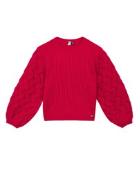 3 Pommes - Jersey De Niña Rojo Con Calados en oferta