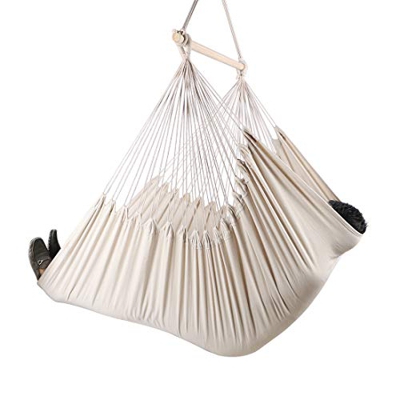 Chihee Silla de Hamaca XXL Silla de Hamaca de tamaño Extra Grande Silla giratoria Relax Tejido de algodón para Mayor Comodidad Durabilidad