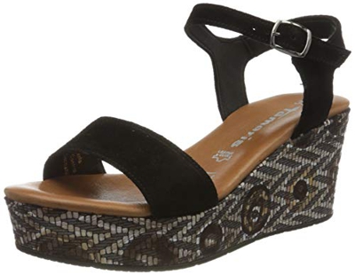 Tamaris 1-1-28013-24, Sandalia con Pulsera para Mujer, Negro Black Ethno 025, 39 EU