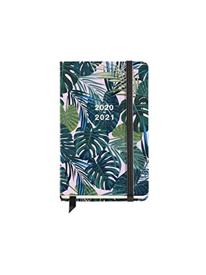 Miquel Rius - Agenda Escolar Tropical Curso Lectivo 2020-2021, Español, Semana Vista, Tamaño 117x182 mm, Papel 80g, Cierre de Goma Elástica y Lomo Cos