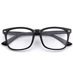 CGID CN82 Retro Anteojos Lente Claro Gafas Para Mujer y Hombre,Negro Brillante precio