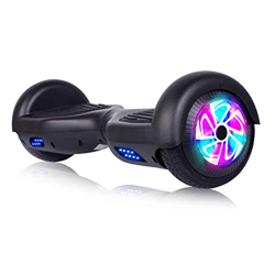 YHR Hoverboard 6,5 Pulgadas para niños y Adultos, Scooter eléctrico Inteligente de 2 Ruedas con LED de Colores, Auto balanceo por la borda con Bolsa d características