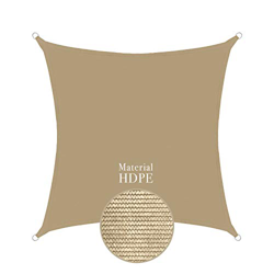 Anndora – Toldo permeable al aire, rectangular o cuadrado, protección solar HDPE, color a elegir, Arena 3,6 m cuadrada HDPE características