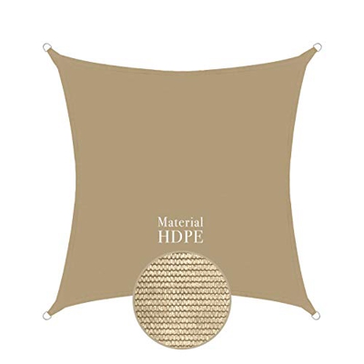 Anndora – Toldo permeable al aire, rectangular o cuadrado, protección solar HDPE, color a elegir, Arena 3,6 m cuadrada HDPE