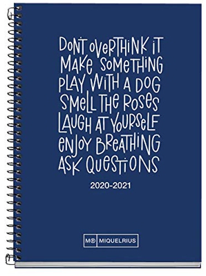 MIQUELRIUS - Agenda Escolar Write Curso Lectivo 2020-2021, Español, Semana vista, Tamaño 117x174 mm, Papel 70 g, Cubierta cartón extraduro, Color Azul