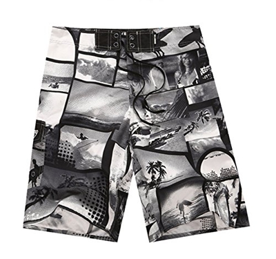 Topfly® pantalones cortos para hombre, de secado rápido, con diseño de flora, para hombre Gris Quicksilver Gris 46 ES