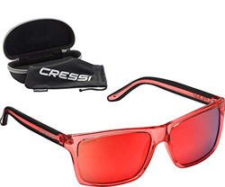 Cressi Rio Sunglasses Gafas de Sol Deportivo Polarizados, Unisex Adultos, Crystal Rojo/Lentes Espejadas Rojo, Talla única en oferta