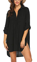 heekpek Cuello en V Pareos Playa Mujer Camisa Suelta Vestido Pareo Playa Ropa de Baño Playa Bikini Cover up precio