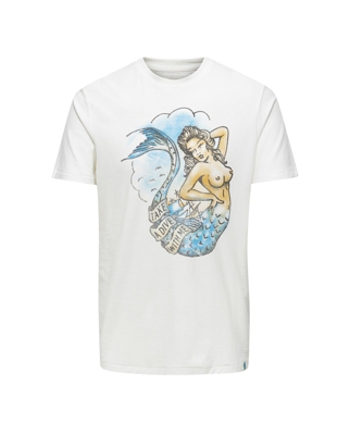 Only & Sons - Camiseta De Hombre Manga Corta Slim Blanca