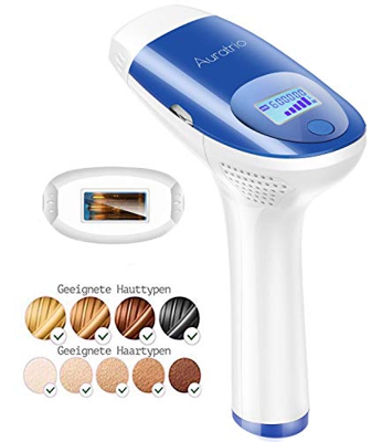 Auratrio T3s Prestige - Depiladora Luz Pulsada IPL, Depilación Permanente Indolora Doméstica, 600,000 disparos, Deslizamiento & Pulso, Cuerpo/Bikini/A