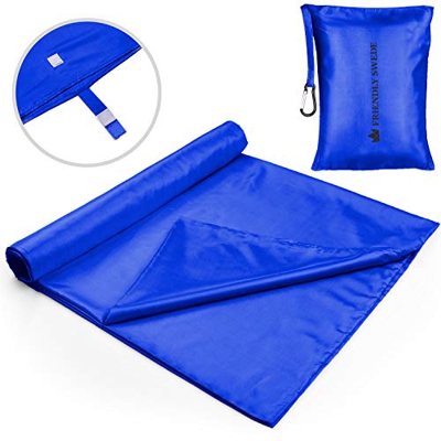 The Friendly Swede Sábana para Saco de Dormir - Ligera, para Acampada y Viaje - Cierre de Velcro o Cremallera (Azul)