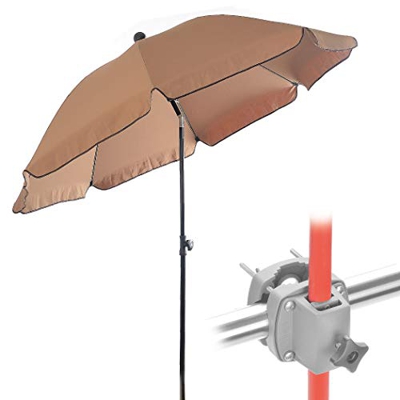 Set de Sombrilla para balcón + Soporte para sombrilla - Sombra y protección solar para balcones pequeños - Set completo de sombrilla redonda y soporte