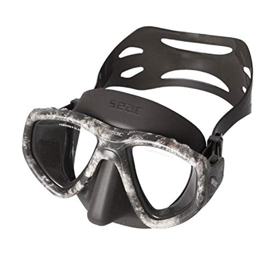 SEAC One Máscara de Buceo, Lentes graduadas para miopía Disponibles, Unisex-Adult, Negro/Gris Camo, estándar
