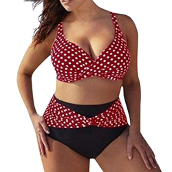 Bikinis Mujer 2019 Tallas Grandes LANSKIRT Trajes de baño con Estampado de Puntos para Mujeres bañadores Casual Conjunto de Bikini Tangas Dos Piezas p características