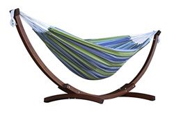 Vivere C8SPCT - Doble algodón hamaca con madera de pino maciza Arc función atril – Oasis características