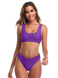 Summer Mae Bikinis Conjuntos de Dos Pieza Sexy Push up Cintura Alta para Mujer Purpura XL (EU 42) precio