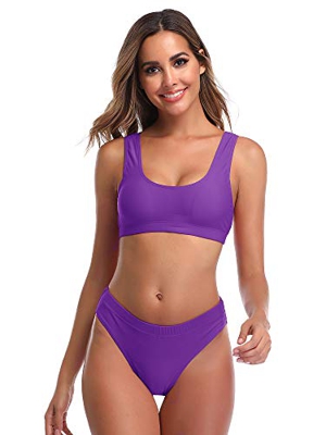Summer Mae Bikinis Conjuntos de Dos Pieza Sexy Push up Cintura Alta para Mujer Purpura XL (EU 42)