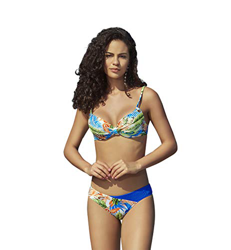 Marine- Bikini de Dos Piezas con Sujetador de Copa y Braga Ancha (Azul, 42) en oferta