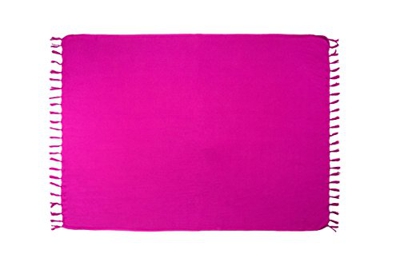 MANUMAR Mujer Pareo opaco, toalla de playa grandes Sarong en púrpura, 155 x 115 cm, toalla vestido de verano, bikini vestido de playa