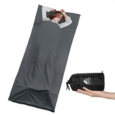 Unigear Saco Sábana de Viaje Fundas para Sacos Forro para Saco de Dormir Algodón Transpirable Portátil 220X90CM para Camping Hotel Hostal Albergues (G