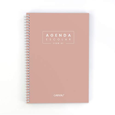 Casterli - Agenda Escolar 2020-2021 Basic Edition - Semana Vista, Tamaño A5 (Rosa)