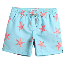 MaaMgic Hombre Bañador de Playa Tropical Vacaciones y Viajes en Verano con Bolsillos Azul Estrella de Mar S en oferta