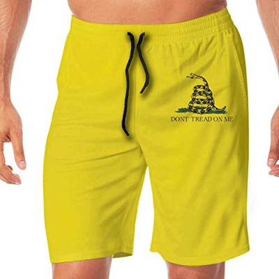 OKIJH Shorts de baño para Hombres Bragas Pantalones de Playa Pantalones de Cinco Cuartos Dont Tread On Me Gadsden Flag Snake Men's Beach Board Shorts 