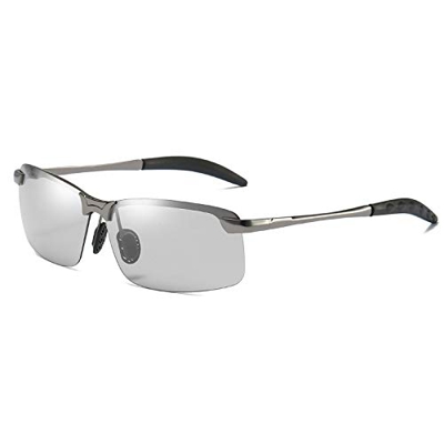 Polarizadas Gafas de Sol, UV400 Protege Lentes con Lente fotocromática, Aleación de Al-MG, Bisagra de Resorte, Gafas Ligeras para Hombres Conducen, Pe