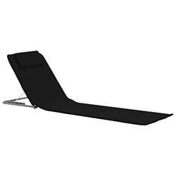 A-ZONE Estera de Playa Plegable 2 Unidades Acero y Tela Negra en oferta